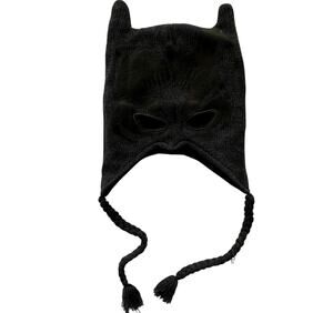 DC Comics Batman Beanie Face Mask Hood Gray Black Eye Hole Pointed Ears Winter